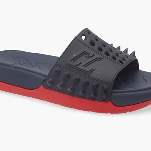 Christian Louboutin Spiked Mens Rubber Slides Size 8/41 New In Box